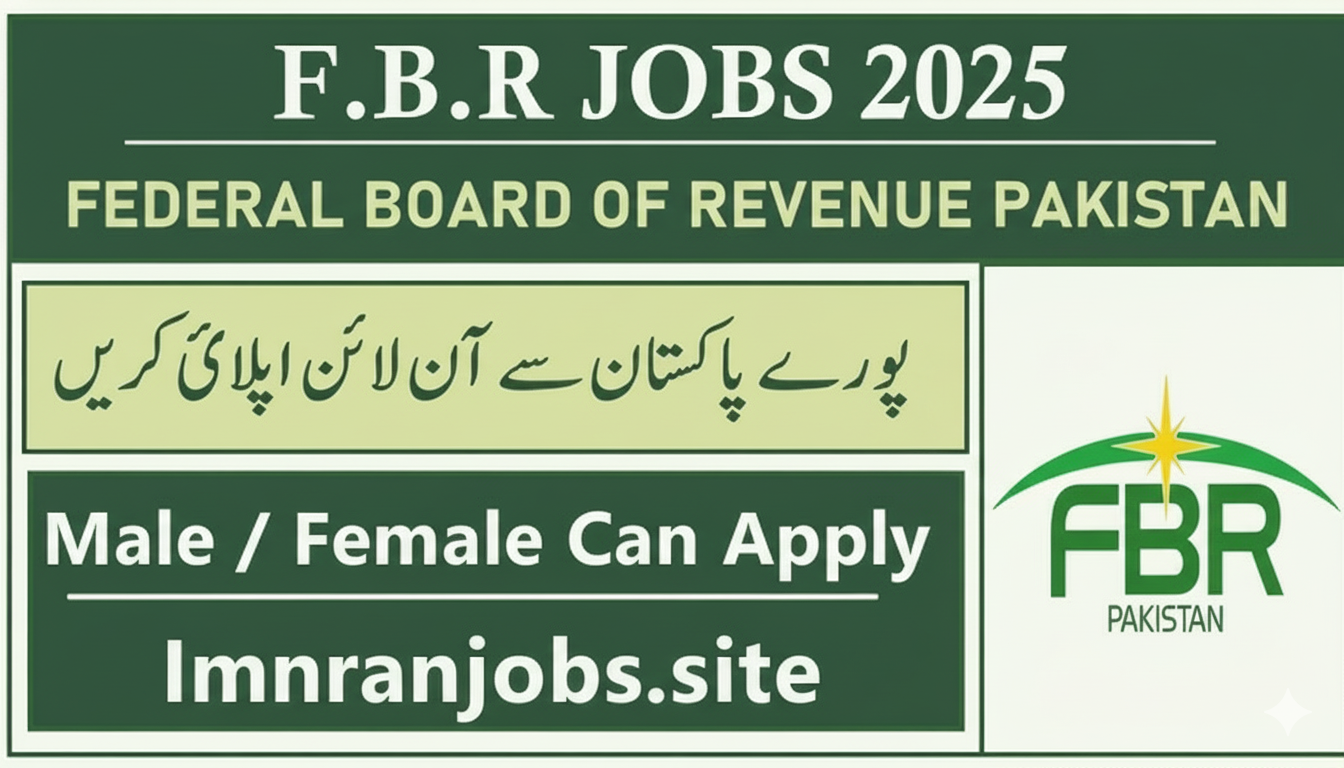 Federal Board Of Revenue FBR Jobs 2025 Apply online